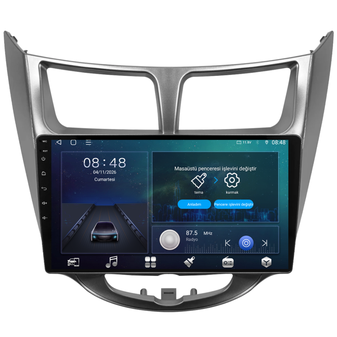 Hyundai Accent Blue Android Multimedya Sistemi 2011-2017 6 GB RAM / 128 GB Hafıza / 8 Çekirdek