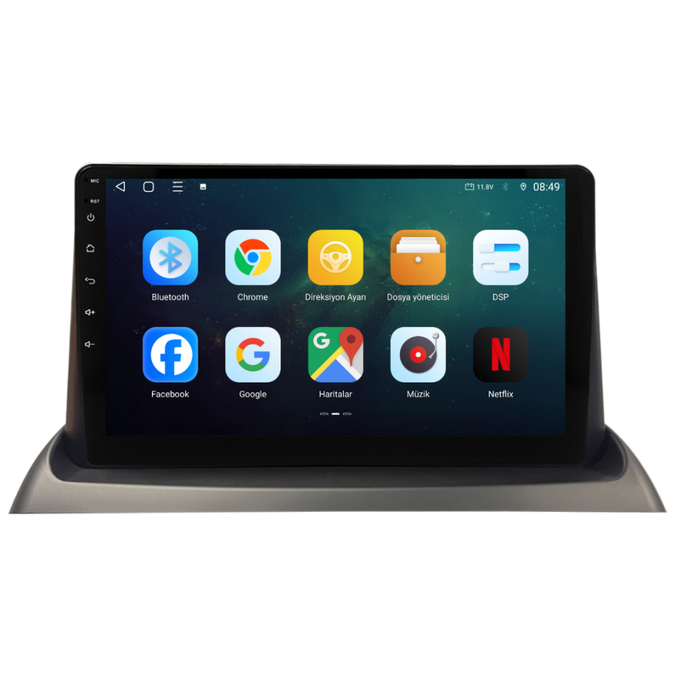 Renault Clio 2 Android Multimedya Sistemi 6 GB RAM / 128 GB Hafıza / 8 Çekirdek