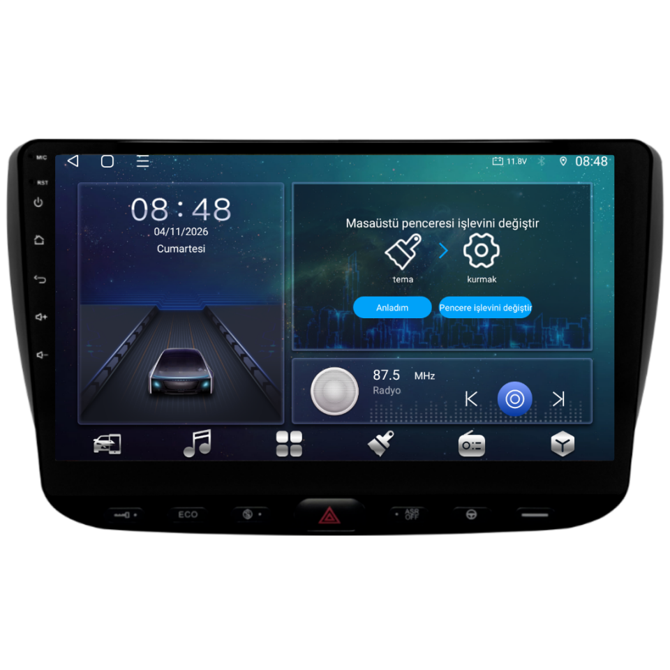 Fiat Linea Urban Android Multimedya Sistemi 6 GB RAM / 128 GB Hafıza / 8 Çekirdek