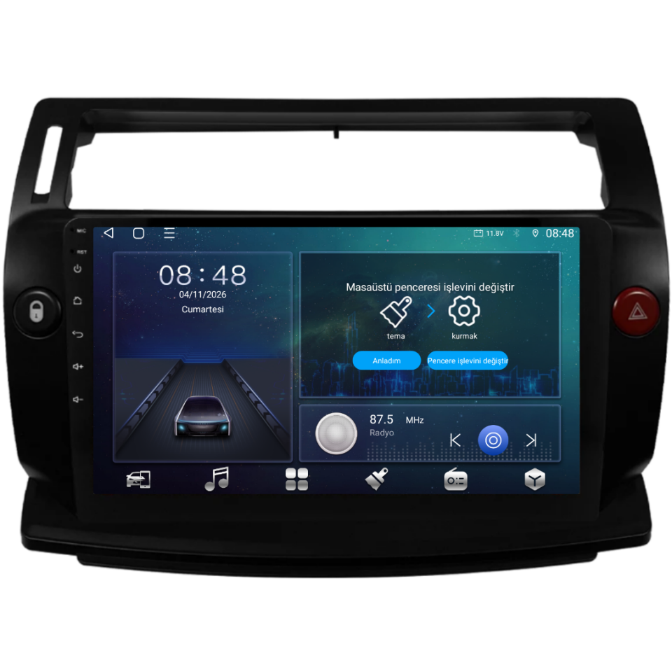 Citroen C4 Android Multimedya Sistemi 6 GB RAM / 128 GB Hafıza / 8 Çekirdek
