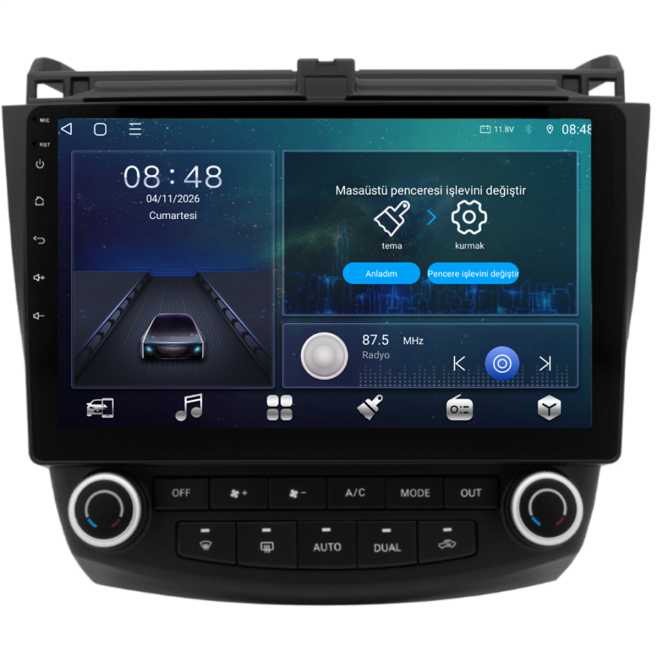 Honda Accord Android Multimedya Sistemi 2003-2008 6 GB RAM / 128 GB Hafıza / 8 Çekirdek