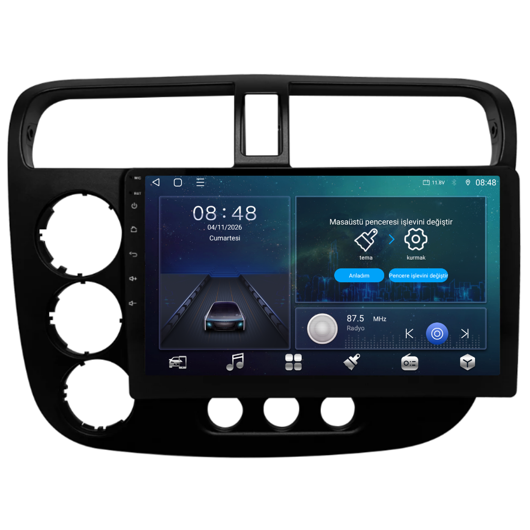Honda Civic VTEC 2 Android Multimedya Sistemi 6 GB RAM / 128 GB Hafıza / 8 Çekirdek