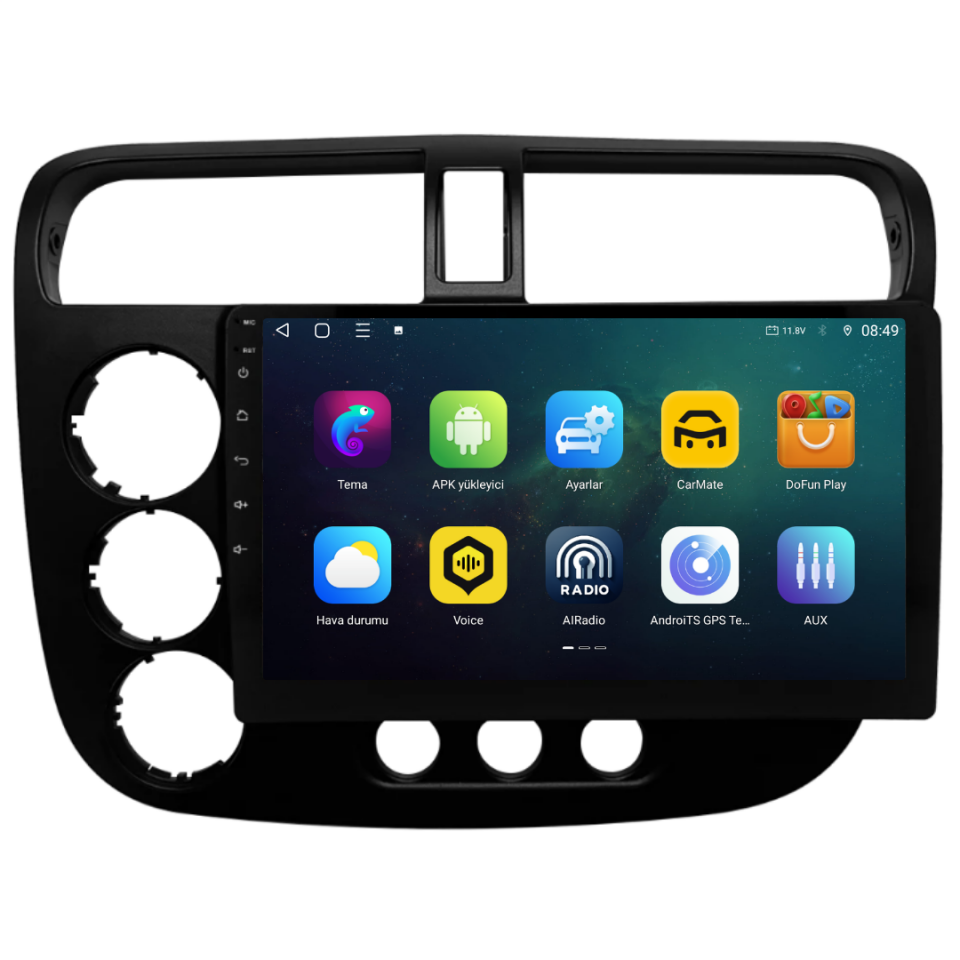 Honda Civic VTEC 2 Android Multimedya Sistemi 6 GB RAM / 128 GB Hafıza / 8 Çekirdek