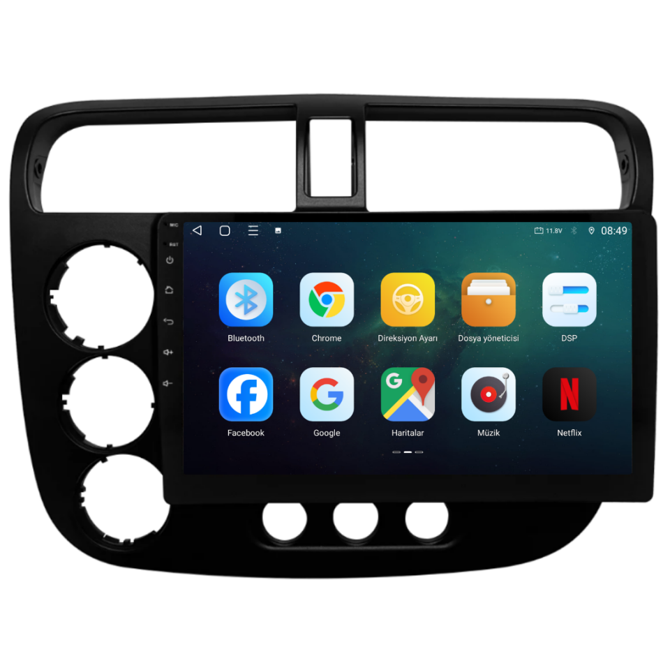 Honda Civic VTEC 2 Android Multimedya Sistemi 6 GB RAM / 128 GB Hafıza / 8 Çekirdek