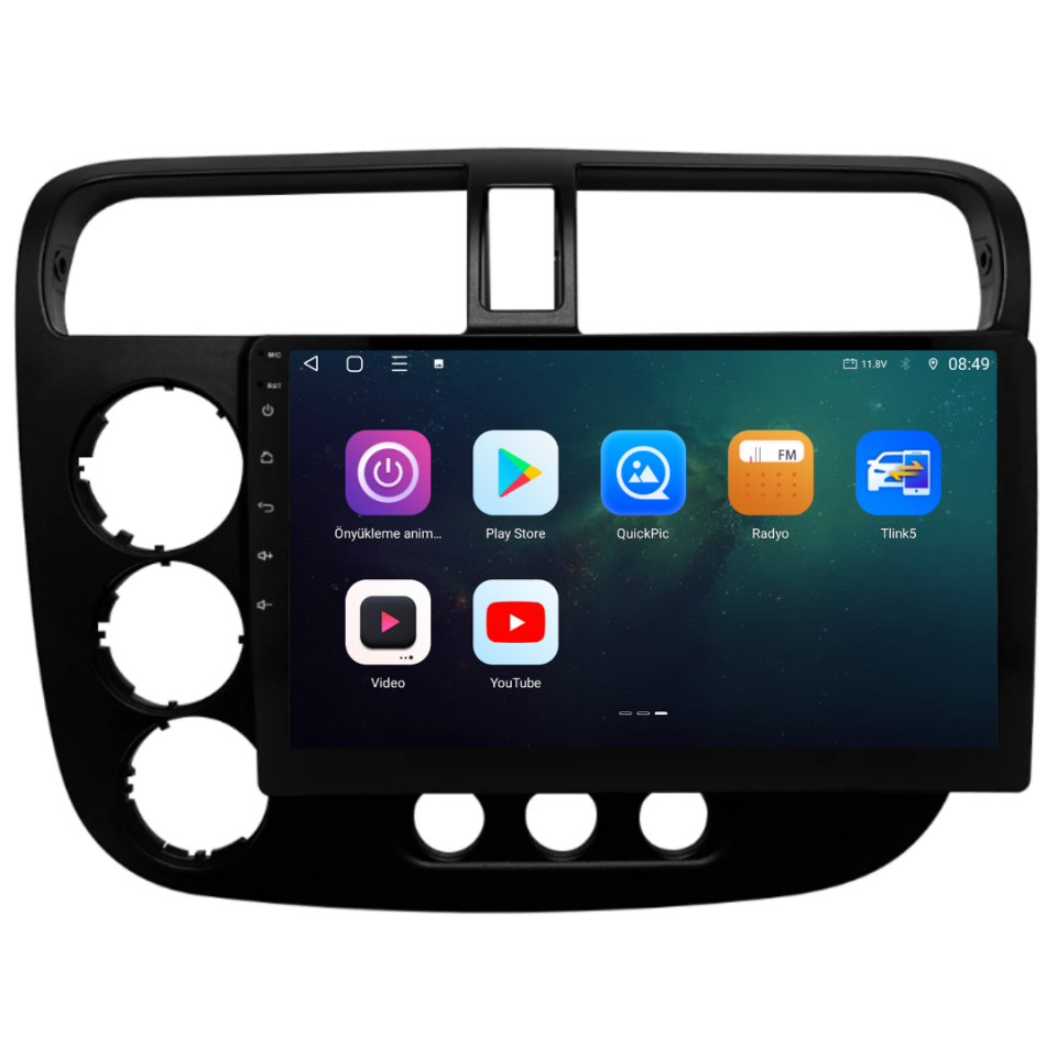 Honda Civic VTEC 2 Android Multimedya Sistemi 6 GB RAM / 128 GB Hafıza / 8 Çekirdek