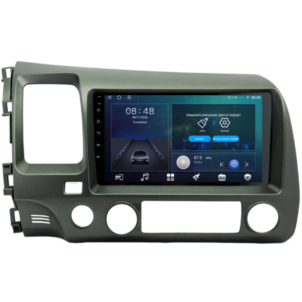 Honda Civic FD6 Android Multimedya Sistemi 6 GB RAM / 128 GB Hafıza / 8 Çekirdek