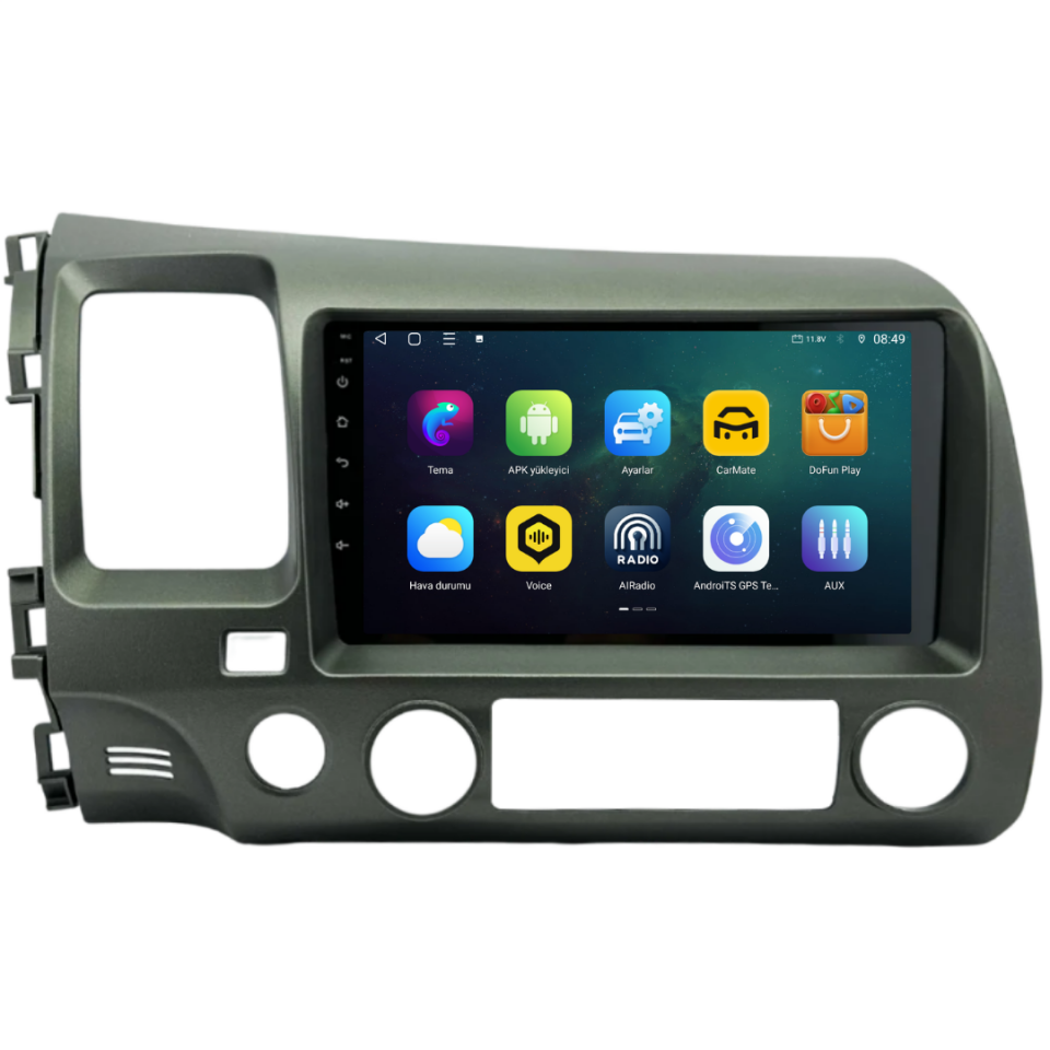 Honda Civic FD6 Android Multimedya Sistemi 6 GB RAM / 128 GB Hafıza / 8 Çekirdek