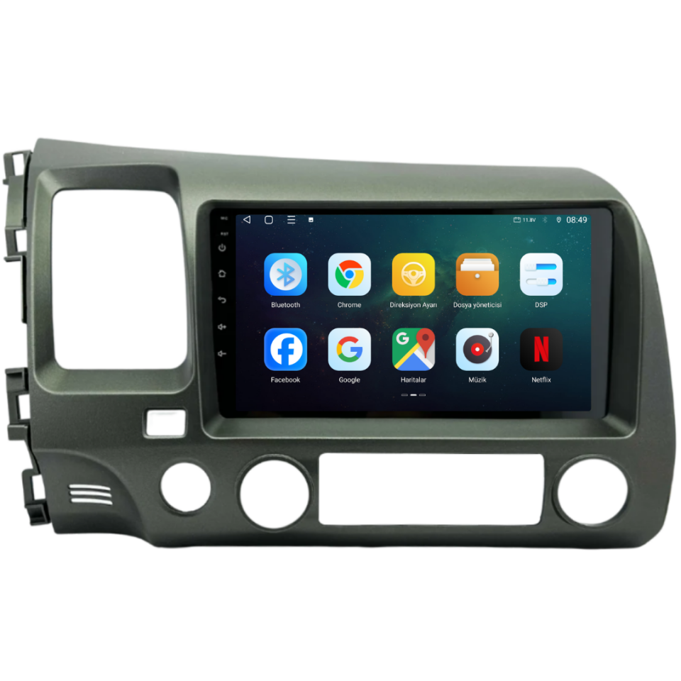 Honda Civic FD6 Android Multimedya Sistemi 6 GB RAM / 128 GB Hafıza / 8 Çekirdek