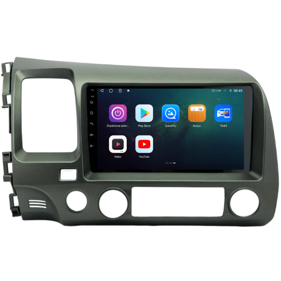 Honda Civic FD6 Android Multimedya Sistemi 6 GB RAM / 128 GB Hafıza / 8 Çekirdek