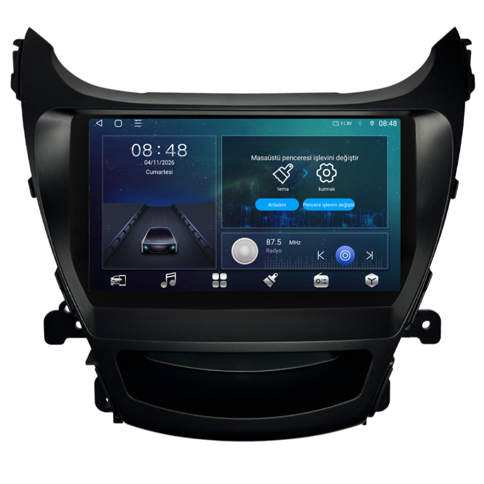 Hyundai Elantra Android Multimedya Sistemi 2012-2014 6 GB RAM / 128 GB Hafıza / 8 Çekirdek
