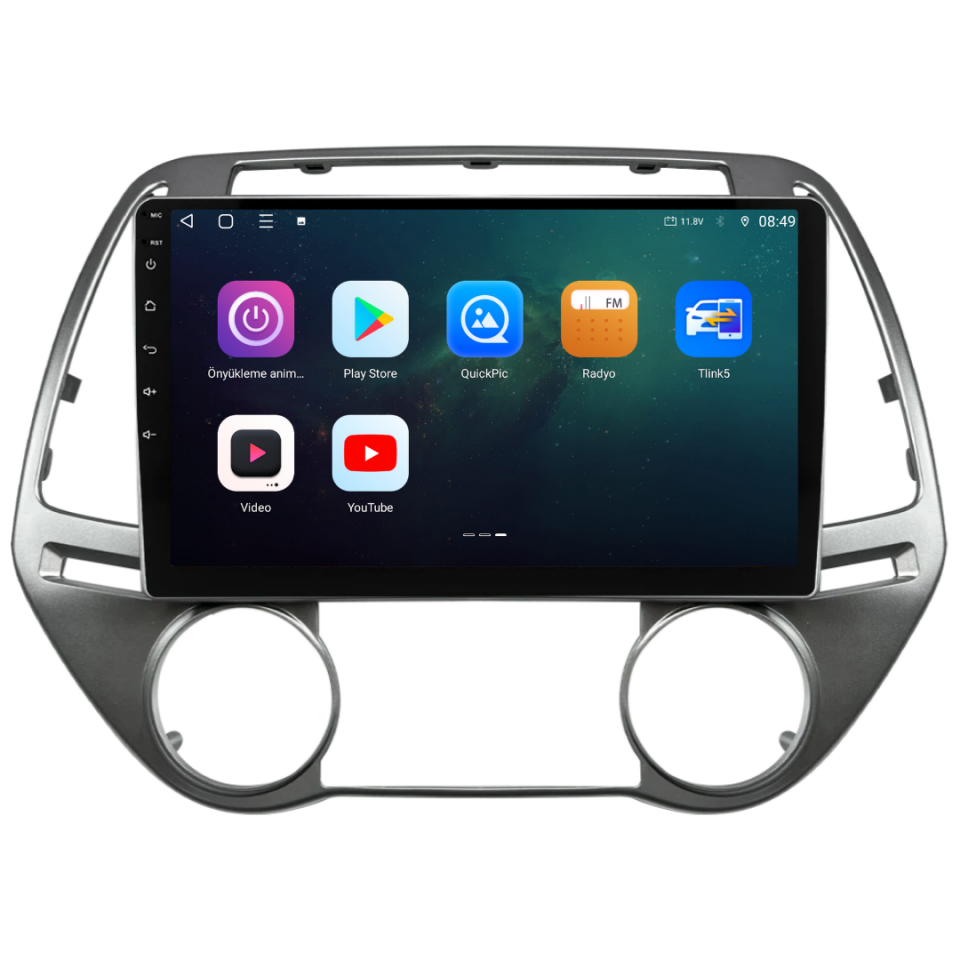 Hyundai I20 Android Multimedya Sistemi 2008-2012 6 GB RAM / 128 GB Hafıza / 8 Çekirdek