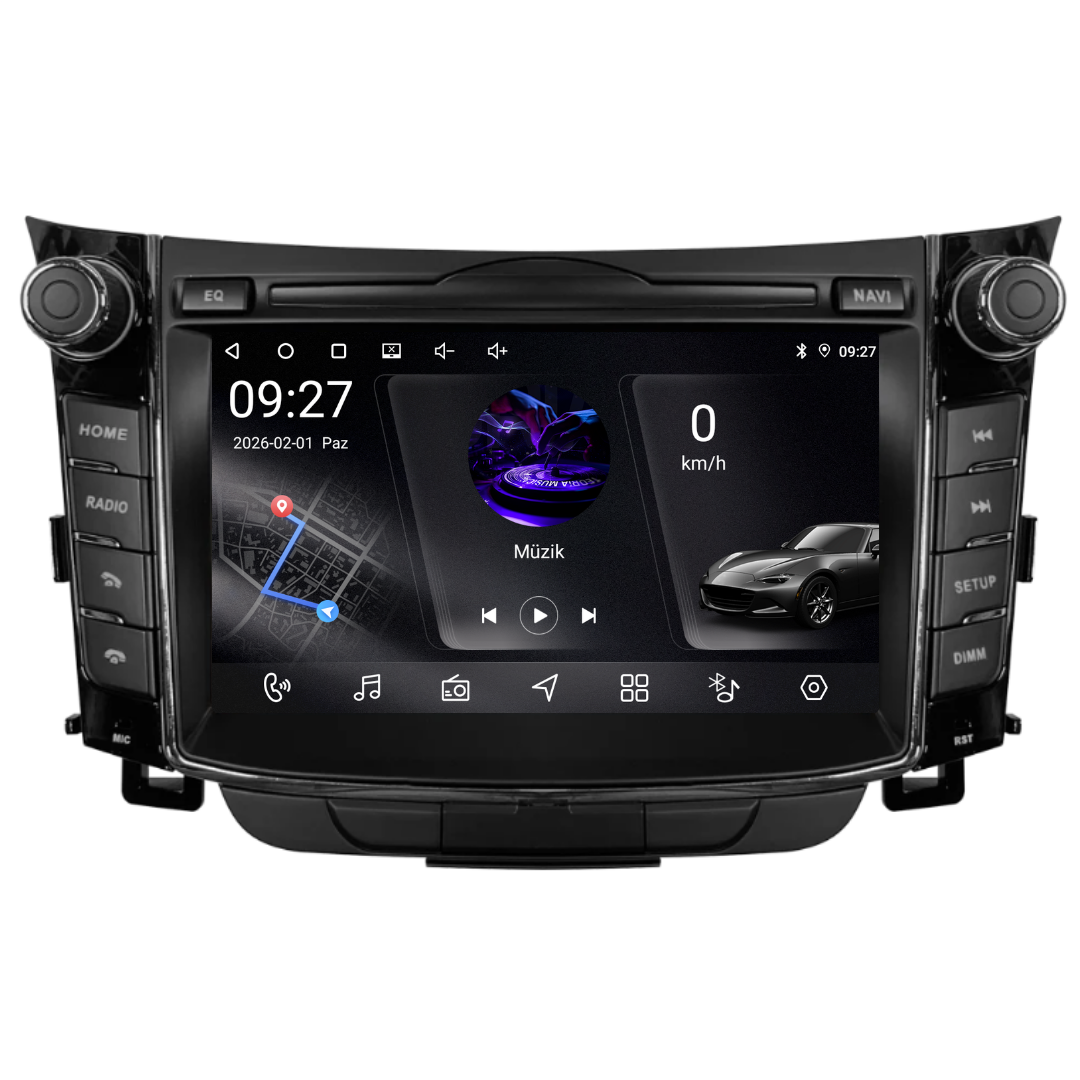 Hyundai i30 Android Multimedya Sistemi 2012-2016 4 Gb Ram 64 Gb Hafızalı