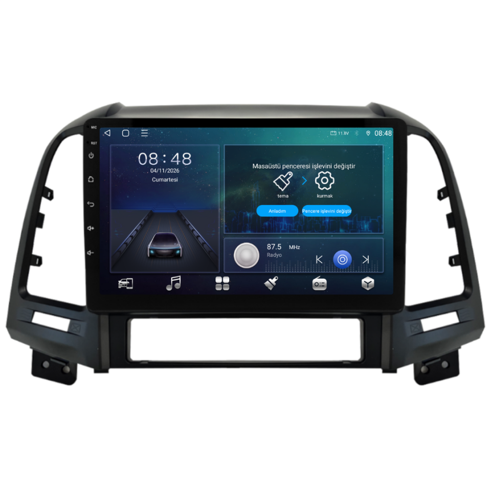 Hyundai Santa Fe Android Multimedya Sistemi 2006-2012 6 GB RAM / 128 GB Hafıza / 8 Çekirdek