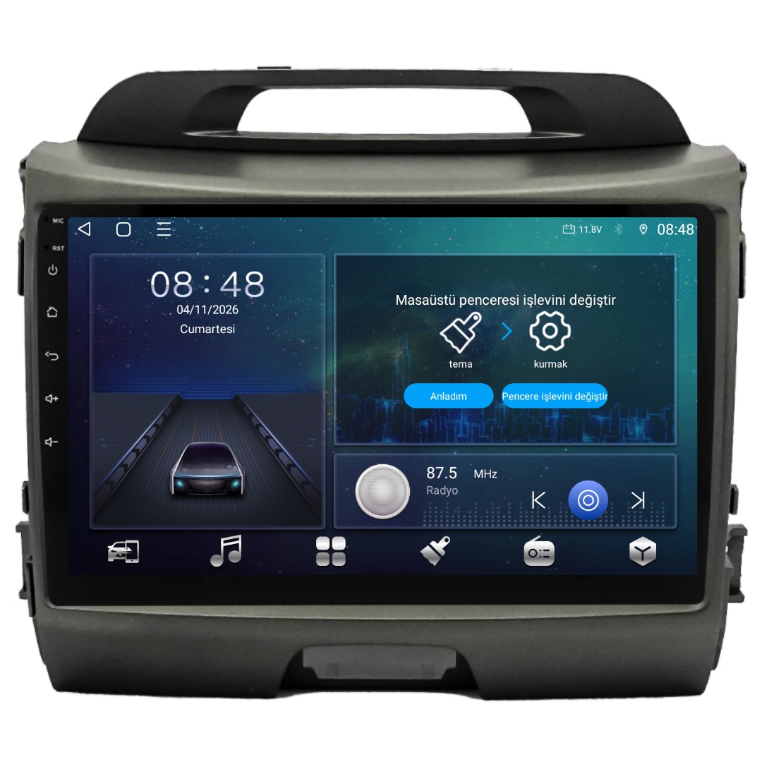 Kia Sportage Android Multimedya Sistemi 2011-2015 6 GB RAM / 128 GB Hafıza / 8 Çekirdek