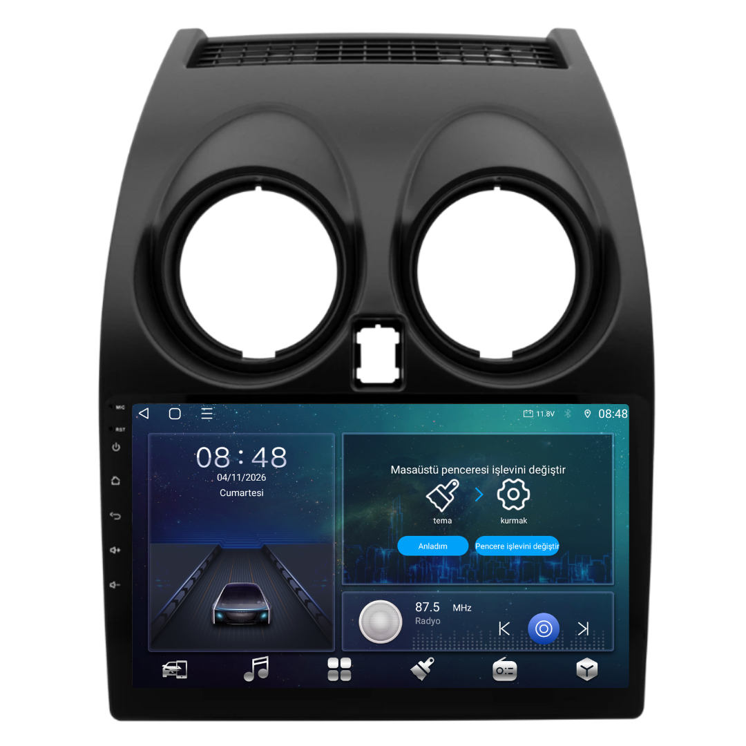Nissan Qashqai Android Multimedya Sistemi 2007-2013 6 GB RAM / 128 GB Hafıza / 8 Çekirdek