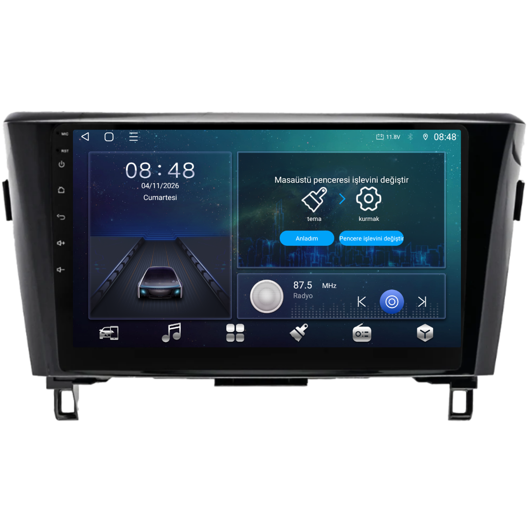 Nissan Qashqai Android Multimedya Sistemi 2014-2020 6 GB RAM / 128 GB Hafıza / 8 Çekirdek
