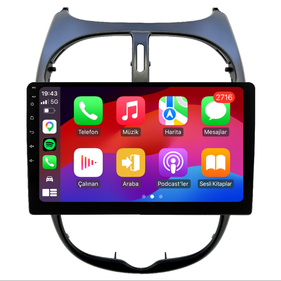 Peugeot 206 Android Multimedya Sistemi 2006-2011 6 GB RAM / 128 GB Hafıza / 8 Çekirdek