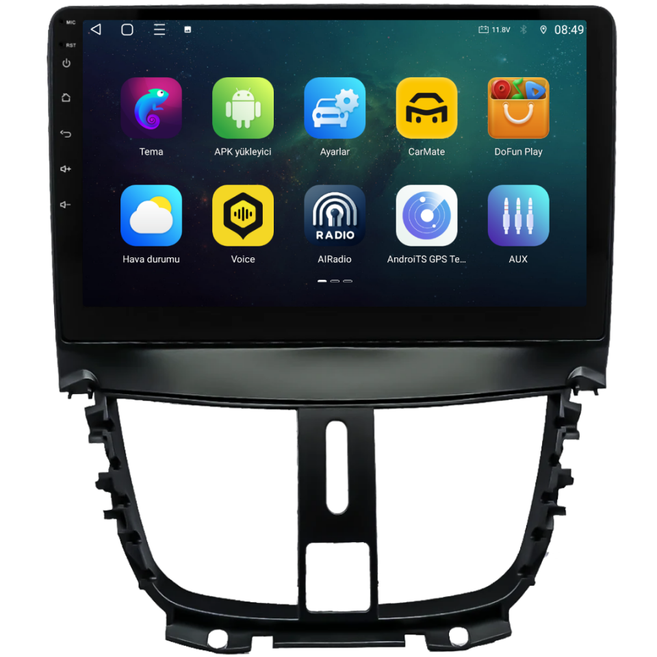 Peugeot 207 Android Multimedya Sistemi 2006-2011 6 GB RAM / 128 GB Hafıza / 8 Çekirdek