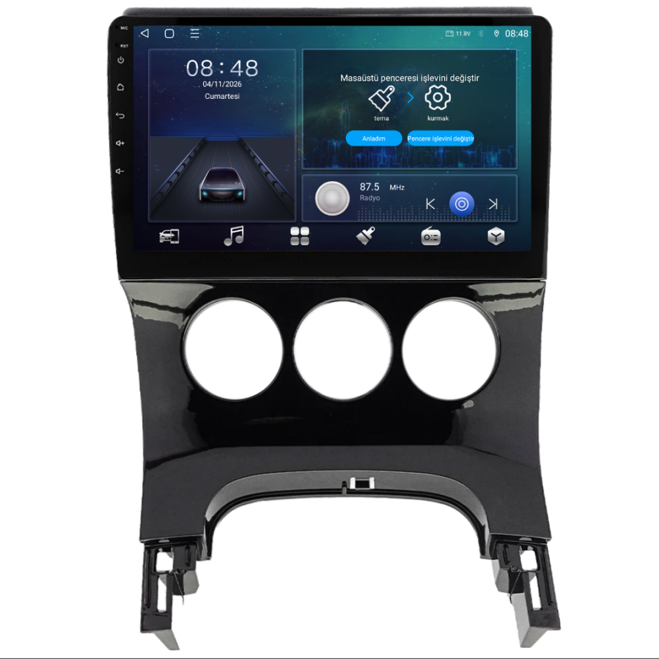 Peugeot 3008 Android Multimedya Sistemi 2009-2016 Manuel Klima 6 GB RAM / 128 GB Hafıza / 8 Çekirdek