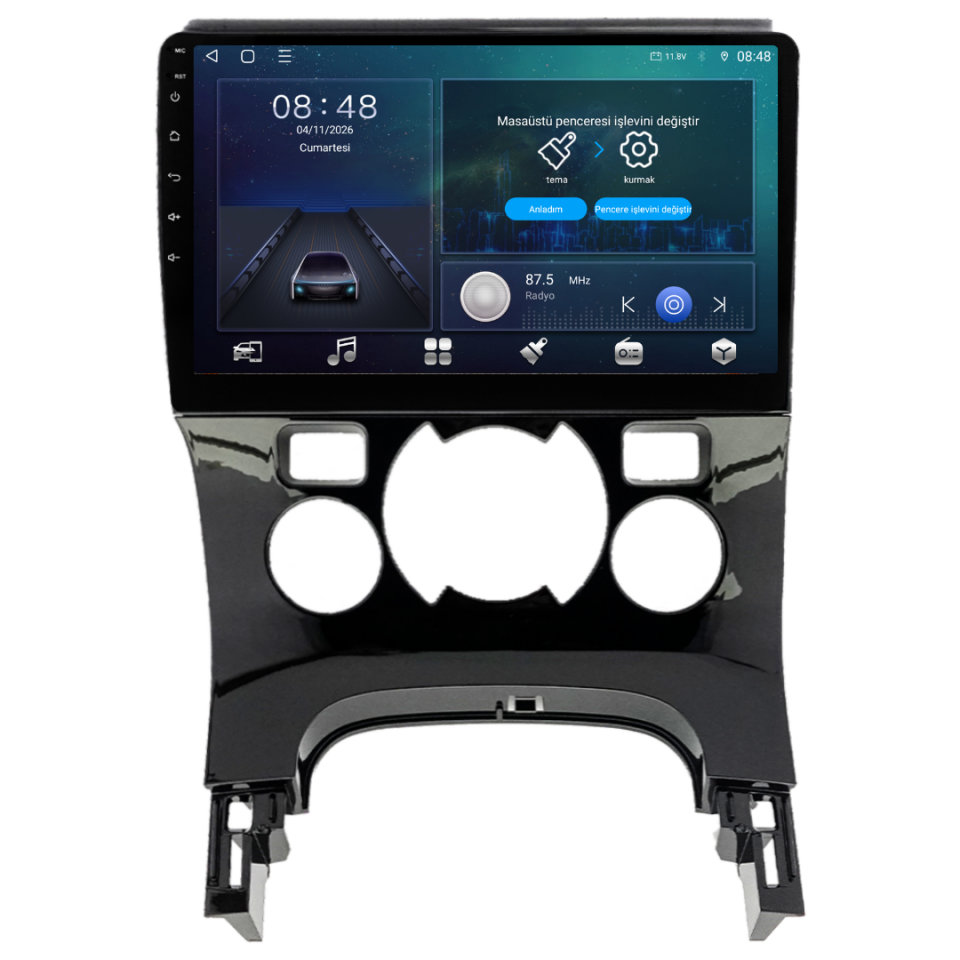 Peugeot 3008 Android Multimedya Sistemi 2009-2016 Digital Klima 6 GB RAM / 128 GB Hafıza / 8 Çekirdek