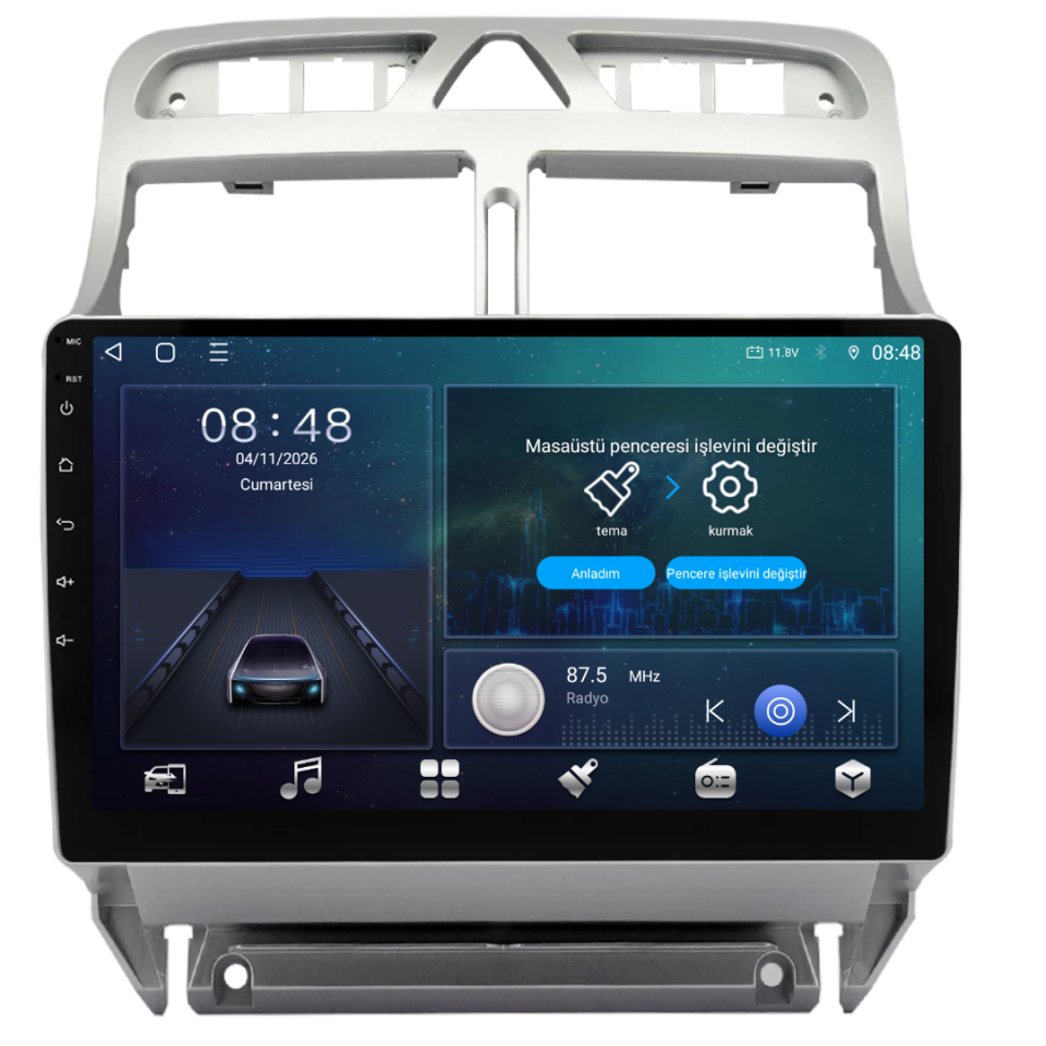 Peugeot 307 Android Multimedya Sistemi 2001-2008 6 GB RAM / 128 GB Hafıza / 8 Çekirdek
