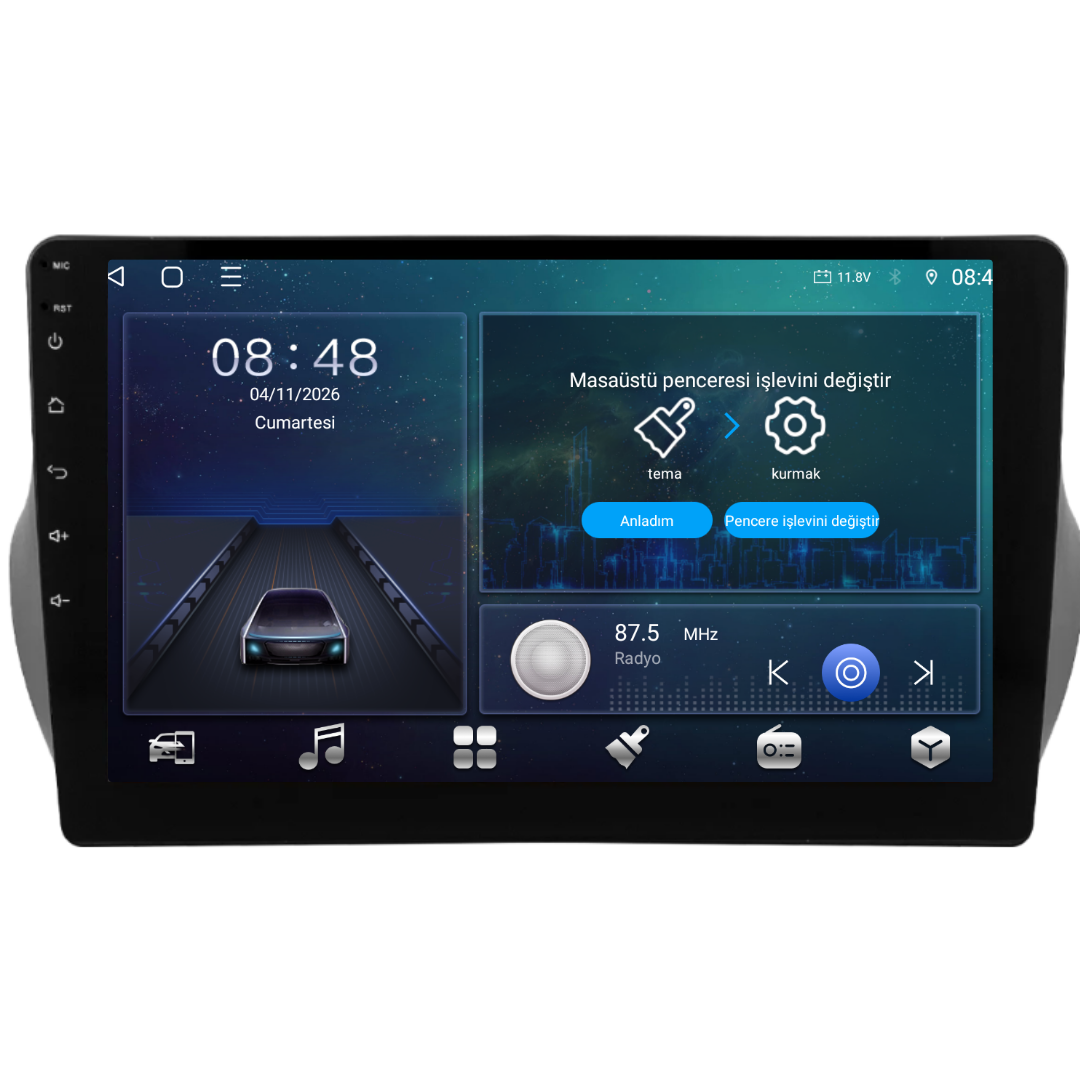 Peugeot Bipper  Android Multimedya Sistemi 6 GB RAM / 128 GB Hafıza / 8 Çekirdek