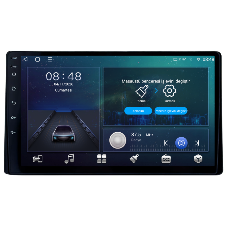 Toyota Corolla Android Multimedya Sistemi 2016-2019 6 GB RAM / 128 GB Hafıza / 8 Çekirdek