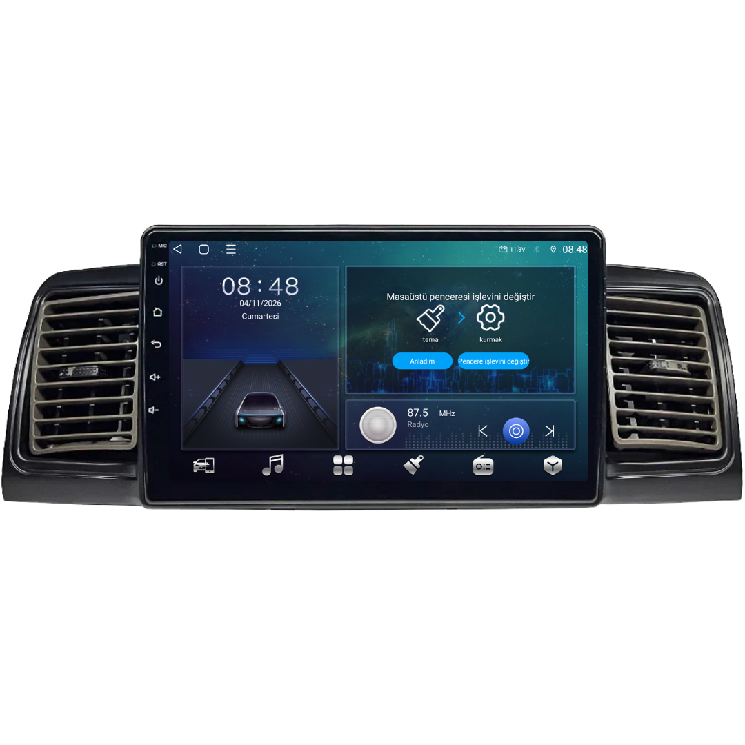 Toyota Corolla Android Multimedya Sistemi 2002-2006 6 GB RAM / 128 GB Hafıza / 8 Çekirdek