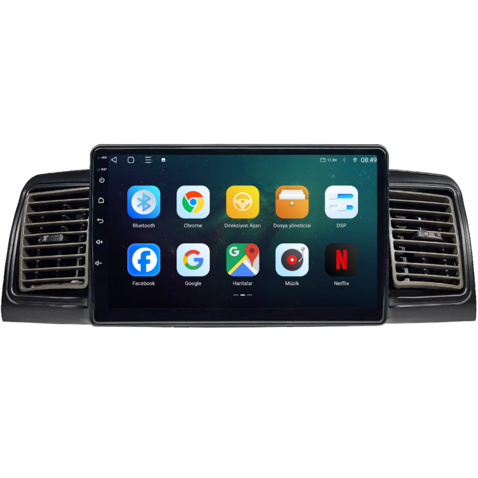 Toyota Corolla Android Multimedya Sistemi 2002-2006 6 GB RAM / 128 GB Hafıza / 8 Çekirdek