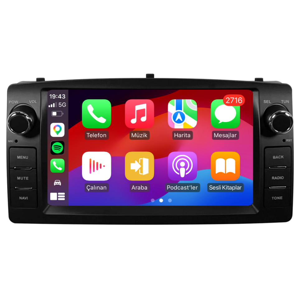 Toyota Corolla Android Multimedya Sistemi 2002-2006 4 GB RAM / 64 GB Hafıza / 4 Çekirdek