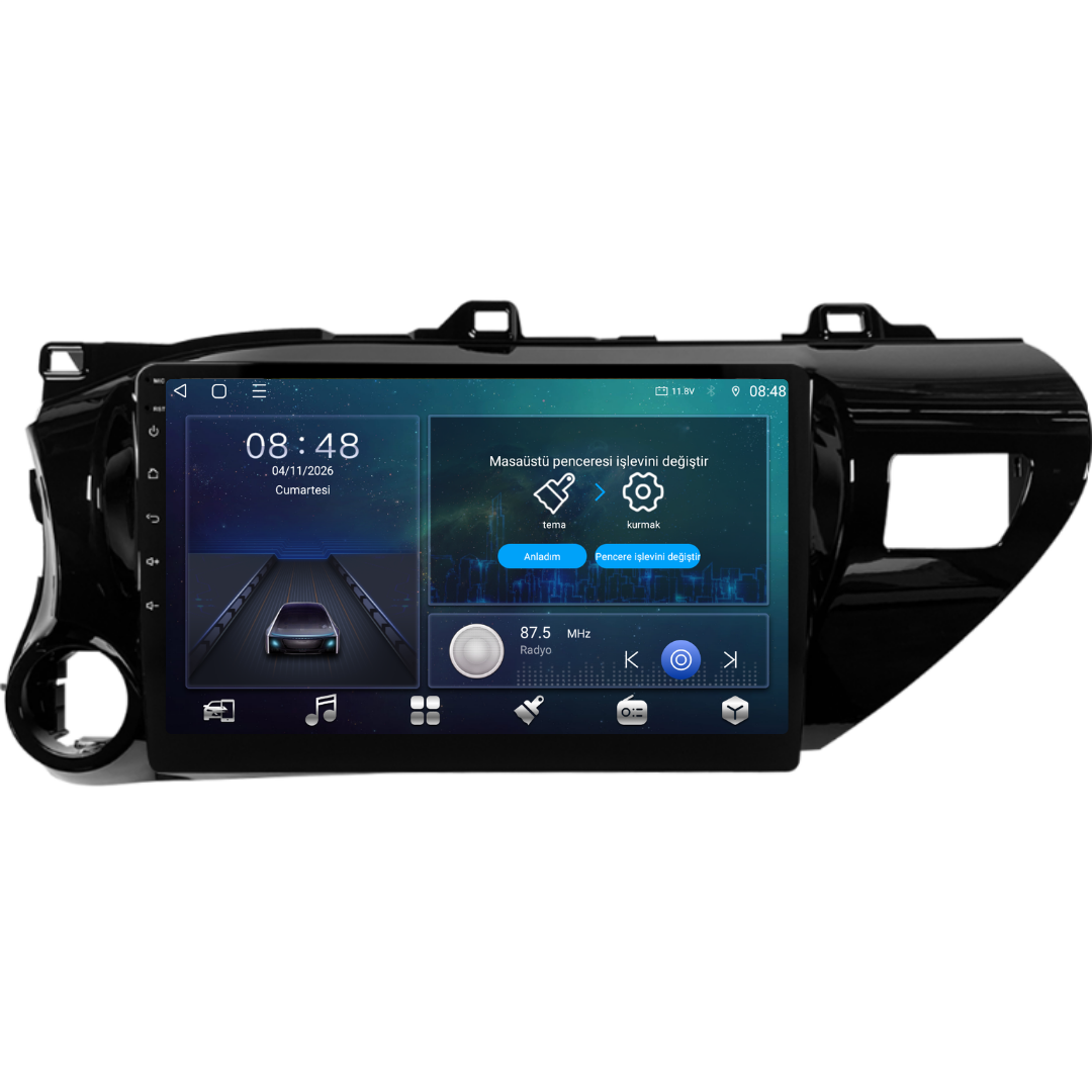 Toyota Hilux Android Multimedya  2017-2024 6 GB RAM / 128 GB Hafıza / 8 Çekirdek