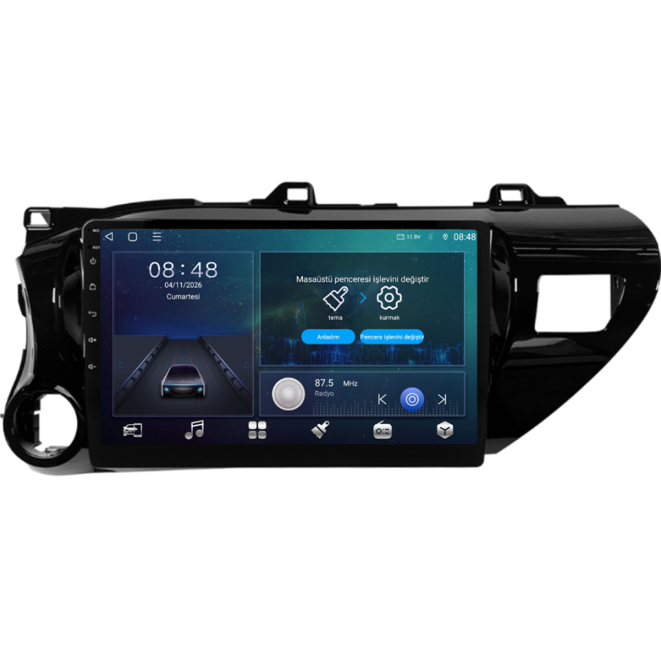Toyota Hilux Android Multimedya  2017-2024 6 GB RAM / 128 GB Hafıza / 8 Çekirdek