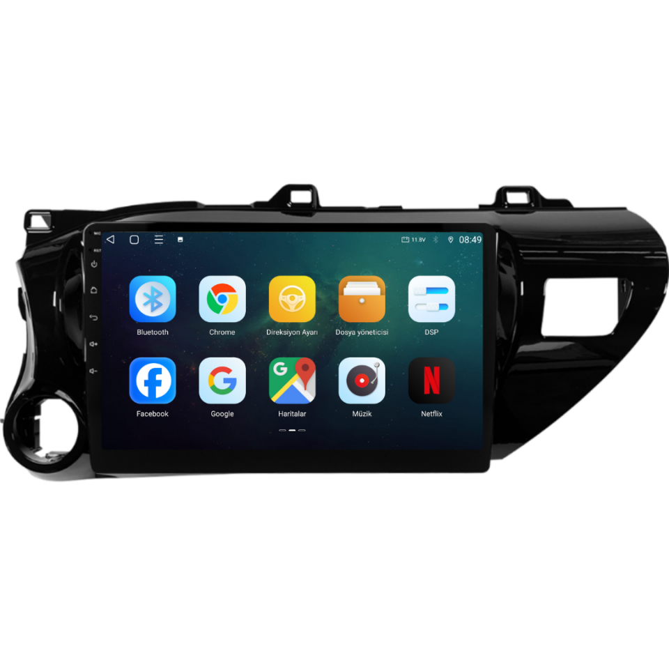 Toyota Hilux Android Multimedya  2017-2024 6 GB RAM / 128 GB Hafıza / 8 Çekirdek