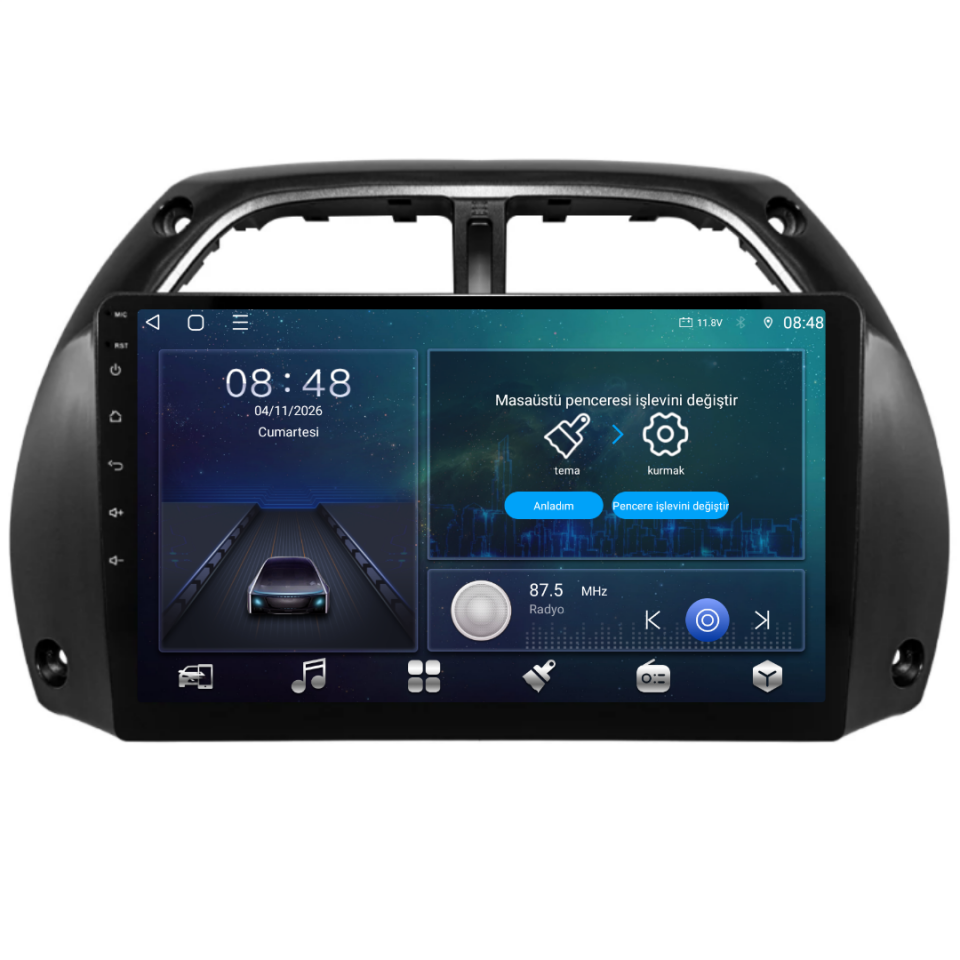 Toyota Rav 4 Android Multimedya Sistemi 2001-2005 6 GB RAM / 128 GB Hafıza / 8 Çekirdek